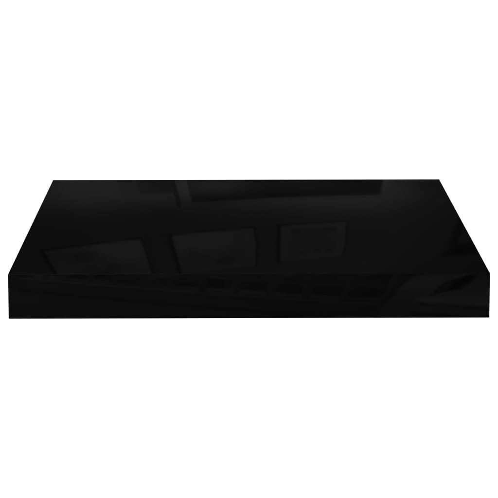 vidaXL Floating Wall Shelves 2 pcs High Gloss Black 15.7"x9.1"x1.5" MDF