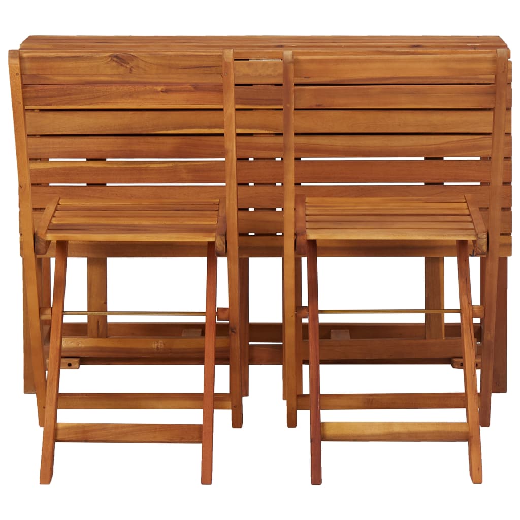 vidaXL Balcony Planter Table with 2 Bistro Chairs Solid Acacia Wood