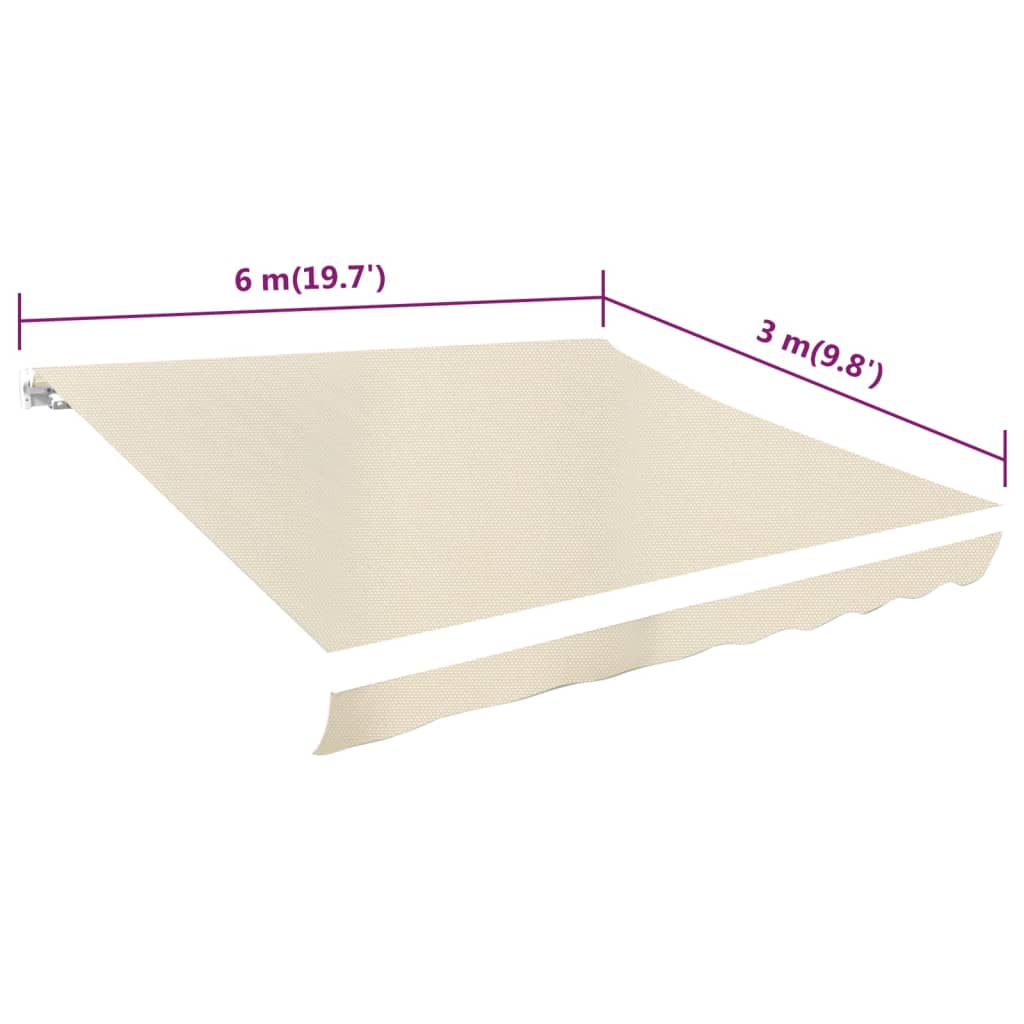 Awning Top Canvas Cream 19' 8"x9' 10" (Frame Not Included)