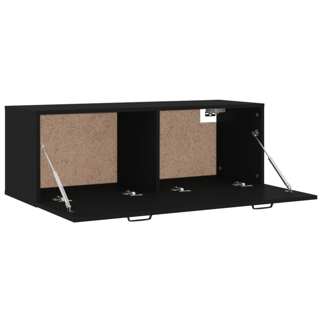 vidaXL Wall Cabinet Black 39.4"x14.4"x13.8" Engineered Wood