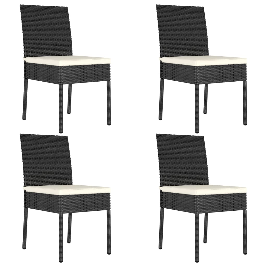 vidaXL 5 Piece Patio Dining Set Poly Rattan Black