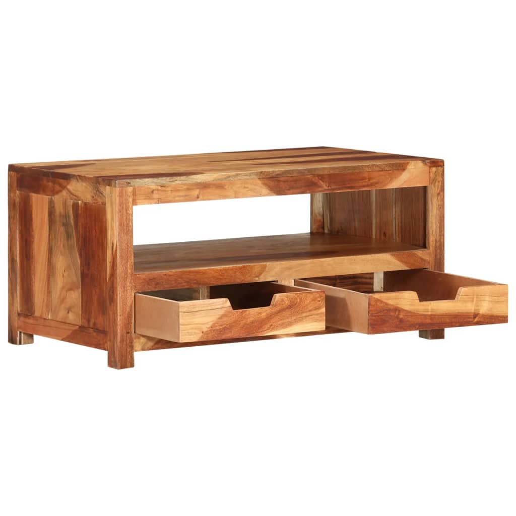 vidaXL Coffee Table 33.1"x19.3"x15.7" Solid Wood Acacia