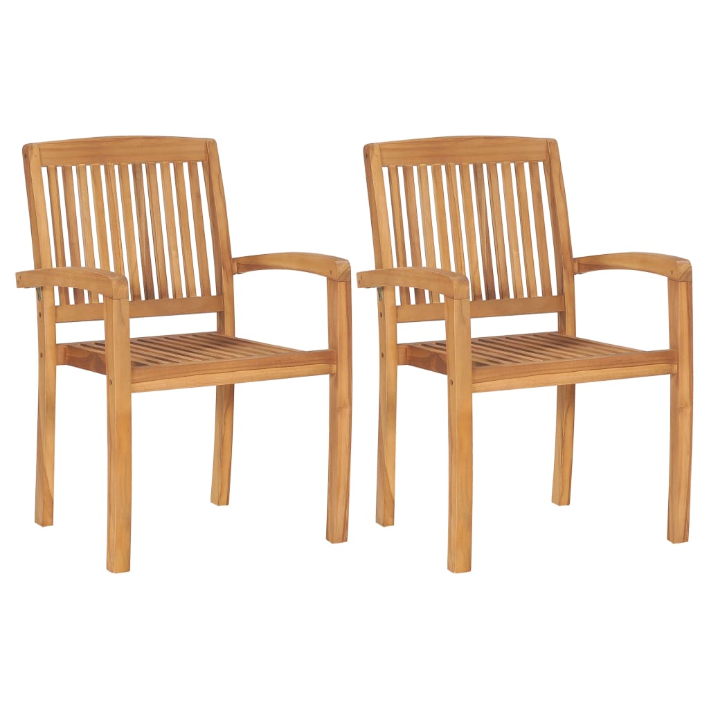 vidaXL Patio Chairs 2 pcs with Taupe Cushions Solid Teak Wood