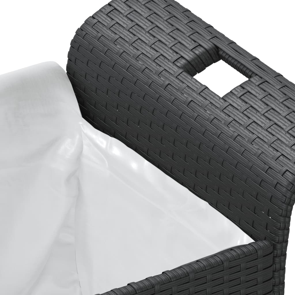 vidaXL Patio Bench with Cushion Black 45.7"x18.1"x22.4" Poly Rattan