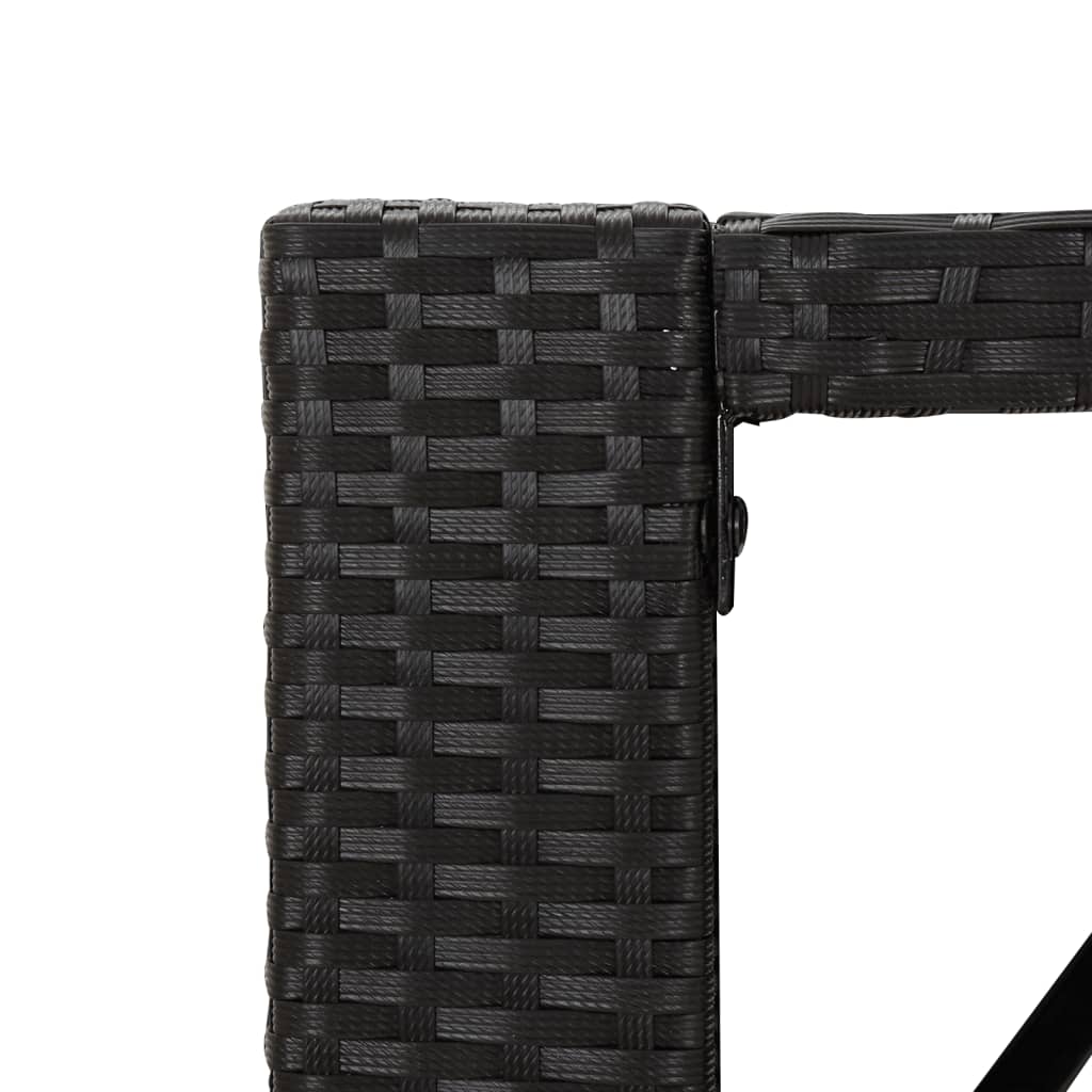 vidaXL 5 Piece Patio Bar Set with Cushions Black Poly Rattan