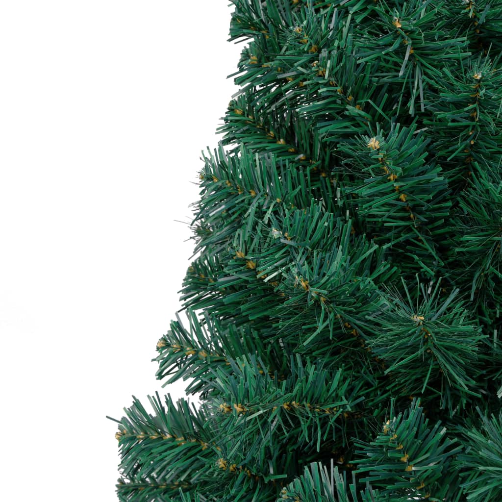 vidaXL Artificial Half Christmas Tree with LEDs&Ball Set Green 70.9"