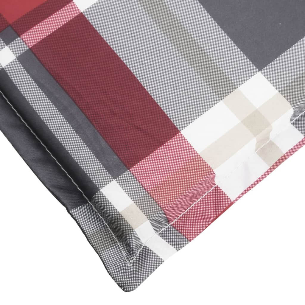 vidaXL Sun Lounger Cushion Red Check Pattern 78.7"x23.6"x1.2" Oxford Fabric