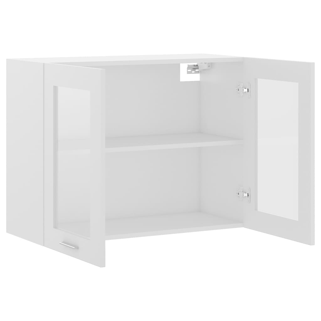 vidaXL Hanging Glass Cabinet White 31.5"x12.2"x23.6" Engineered Wood