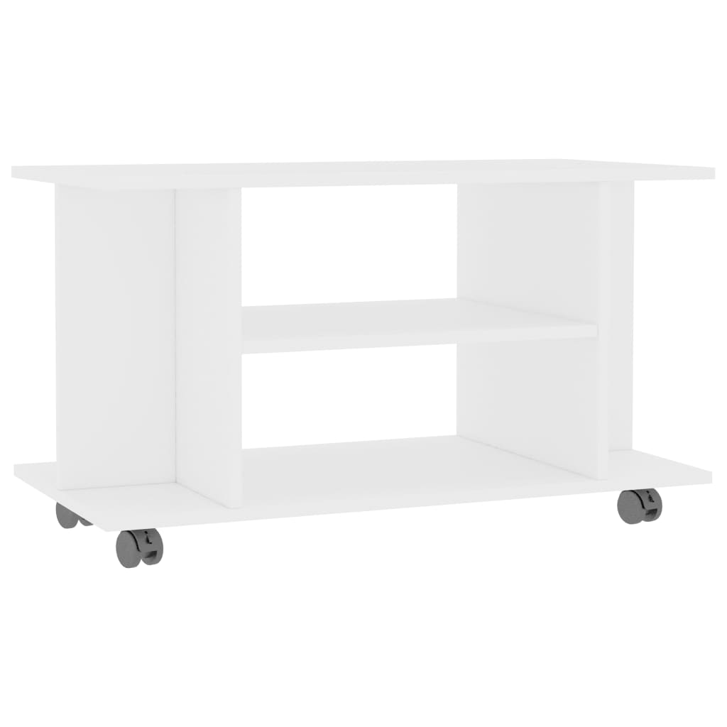 vidaXL TV Cabinet with Castors White 31.5"x15.7"x15.7" Engineered Wood