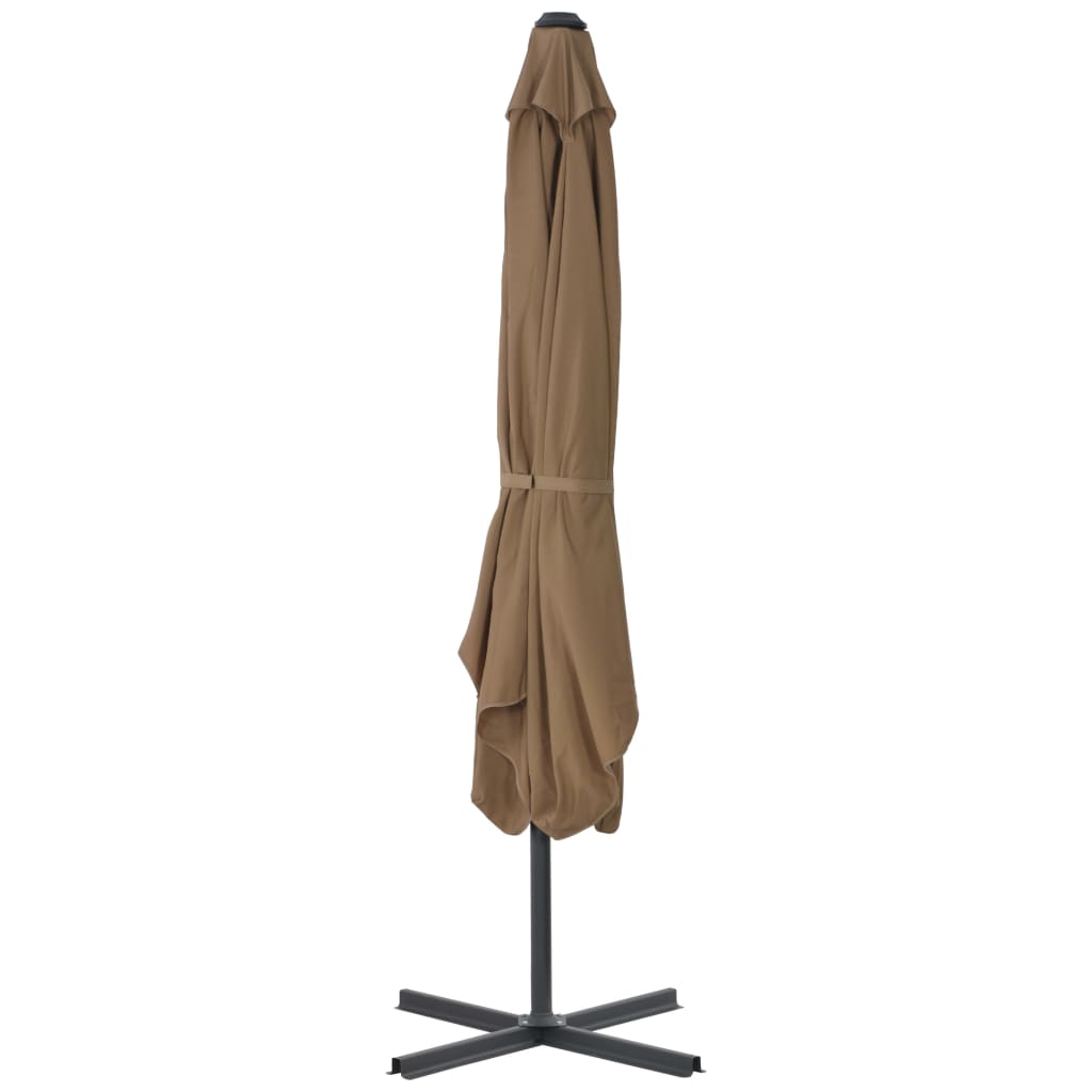 vidaXL Outdoor Parasol with Steel Pole 98.4"x98.4" Taupe