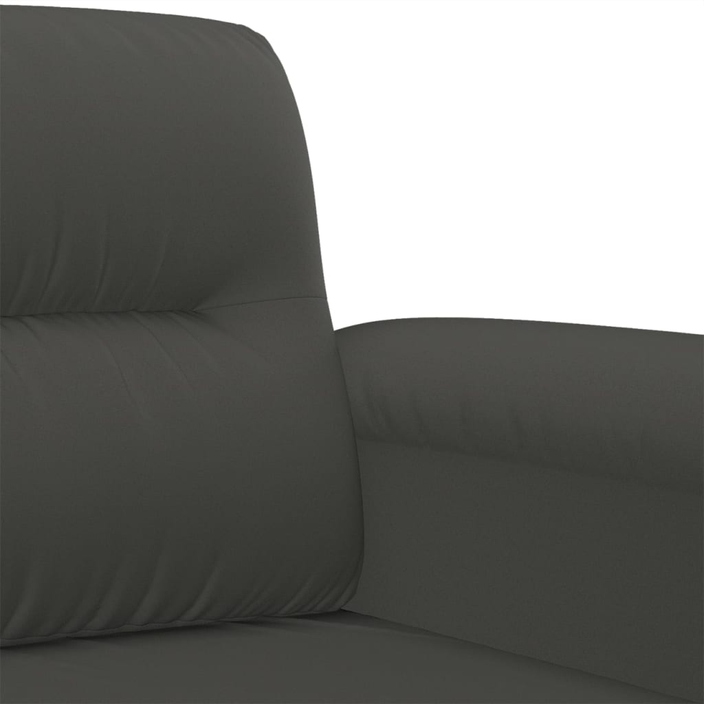 vidaXL 2-Seater Sofa Dark Gray 47.2" Microfiber Fabric
