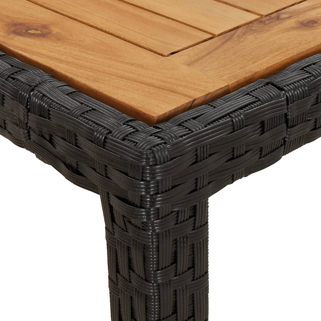 vidaXL Patio Table Black 98.4"x39.4"x29.5" Poly Rattan