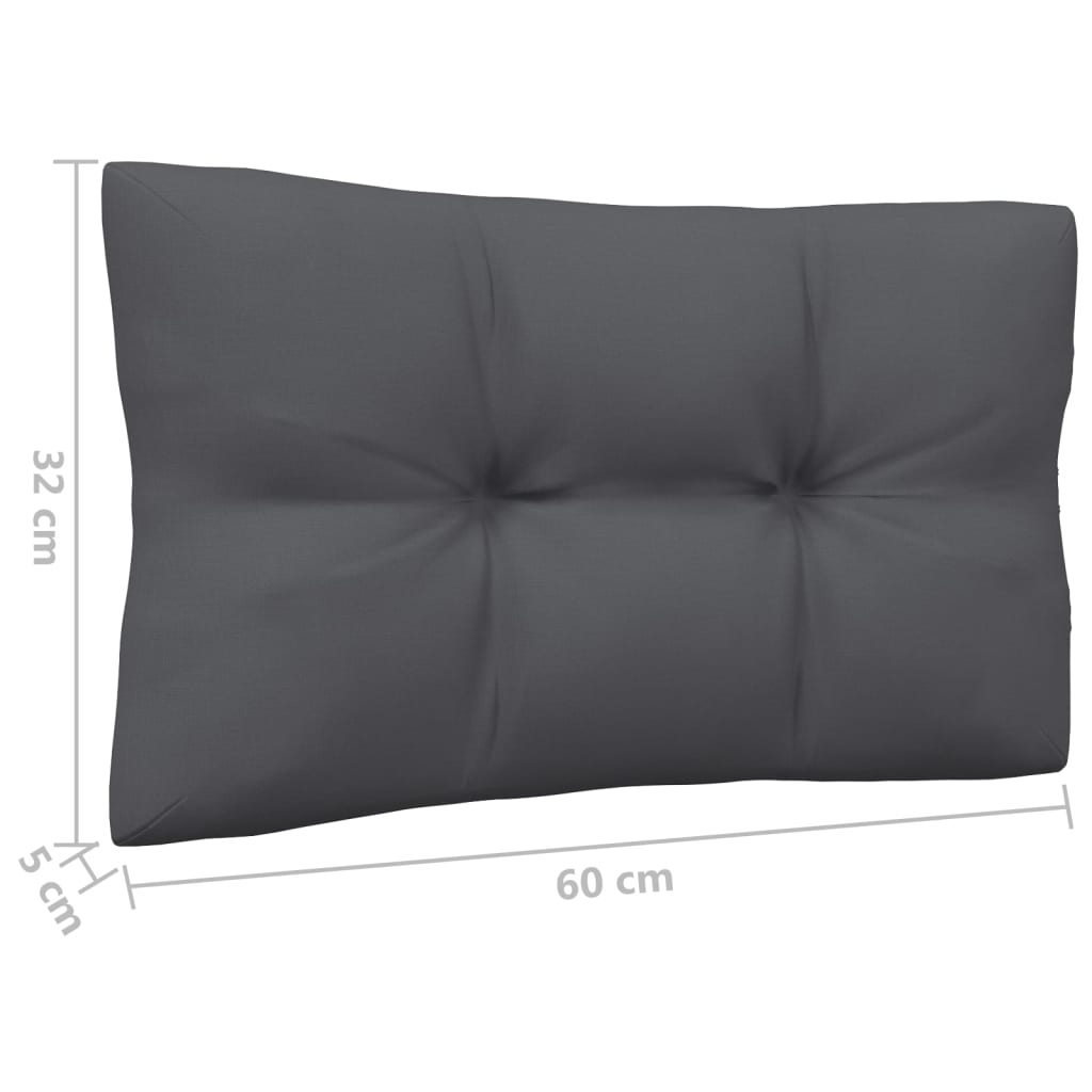vidaXL Patio Middle Sofa with Cushions Black Solid Pinewood
