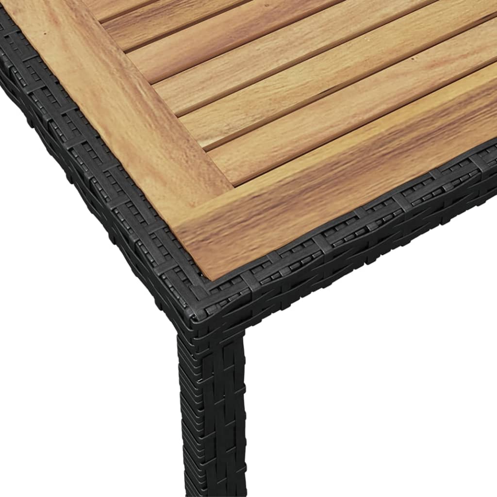 vidaXL Patio Table Black and Brown 48.4"x23.6"x29.1" Solid Acacia Wood