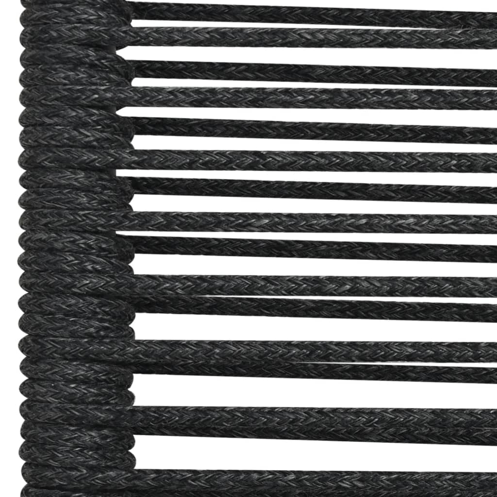vidaXL 5 Piece Patio Dining Set Black Cotton Rope and Steel