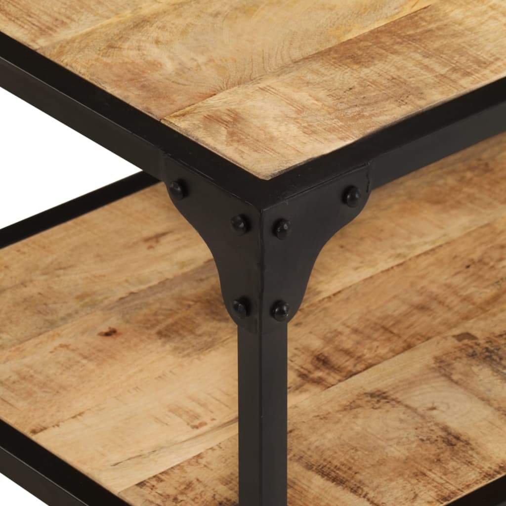 vidaXL Coffee Table 35.4"x17.7"x13.8" Solid Rough Mango Wood