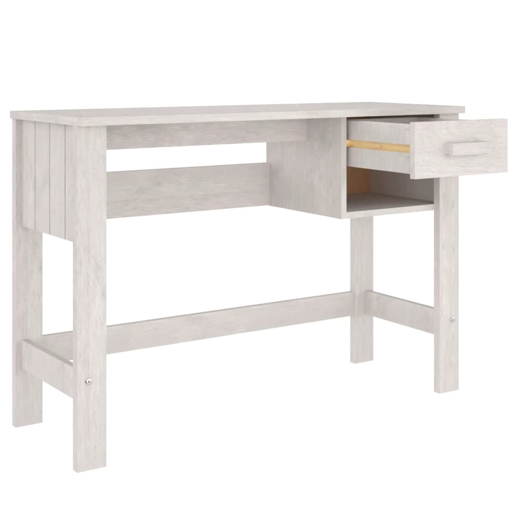 vidaXL Desk White 43.3"x15.7"x29.5" Solid Wood Pine