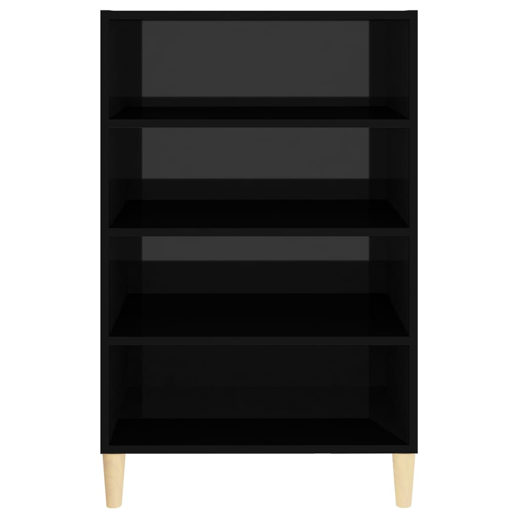 vidaXL Sideboard High Gloss Black 22.4"x13.8"x35.4" Engineered Wood