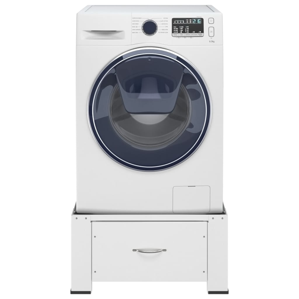 vidaXL Washing Machine Pedestal with Drawer White