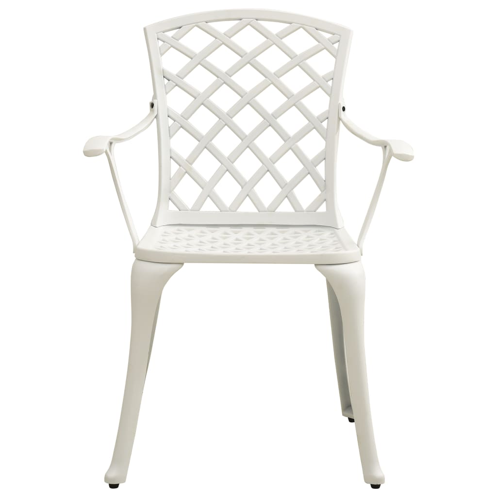 vidaXL Patio Chairs 6 pcs Cast Aluminum White