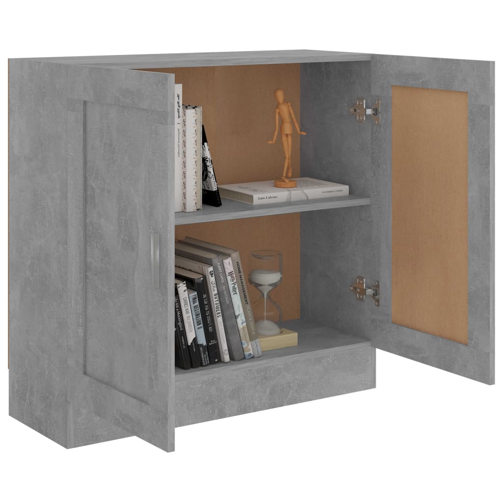 vidaXL Book Cabinet Concrete Gray 32.5"x12"x31.5" Engineered Wood