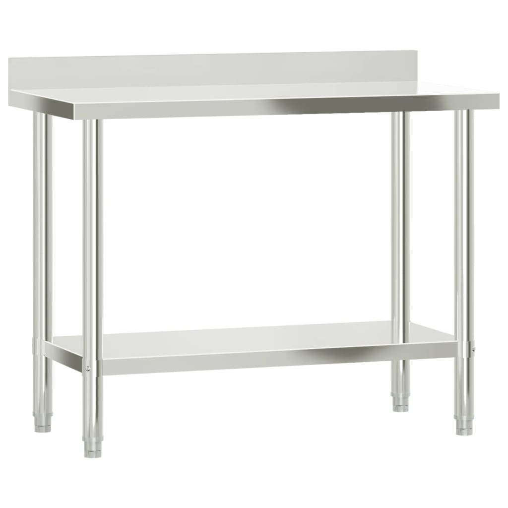 vidaXL Kitchen Work Table with Overshelf 43.3"x21.7"x47.2" Stainless Steel
