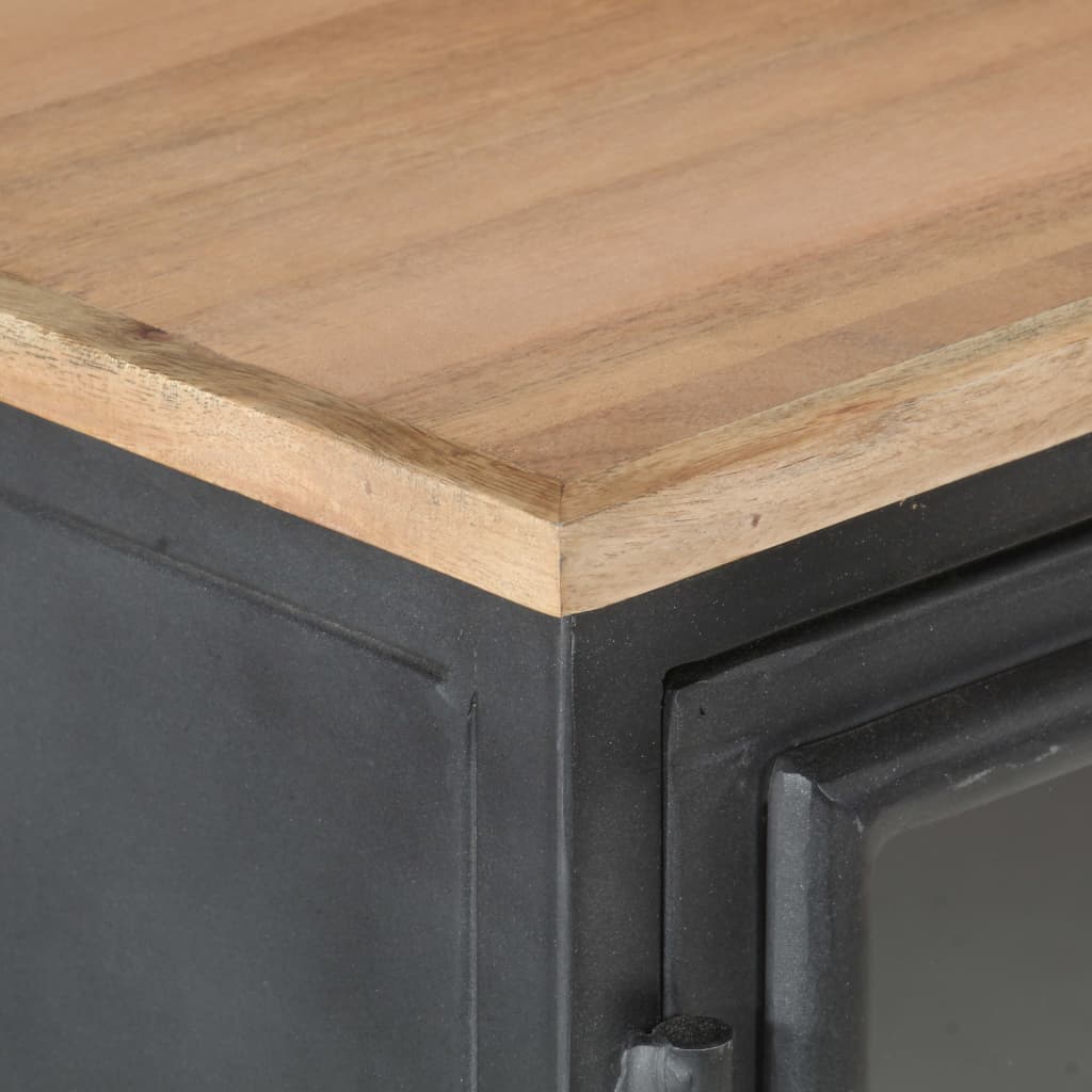 vidaXL Sideboard Gray 39.4"x11.8"x27.6" Solid Acacia Wood