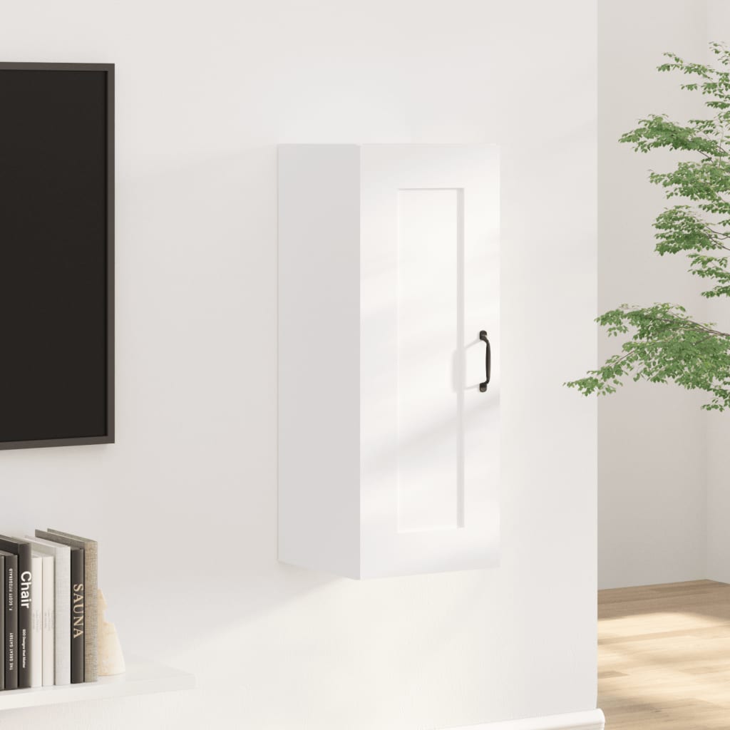 vidaXL Hanging Cabinet White 13.8"x13.4"x35.4" Engineered Wood