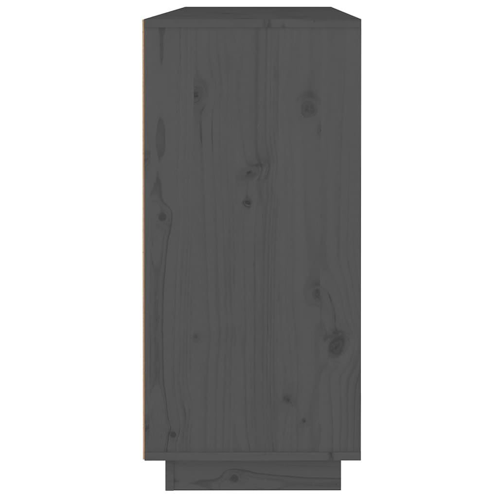 vidaXL Sideboard Gray 43.3"x13.4"x29.5" Solid Wood Pine