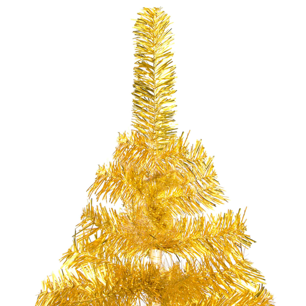 vidaXL Artificial Christmas Tree with LEDs&Stand Gold 94.5" PET