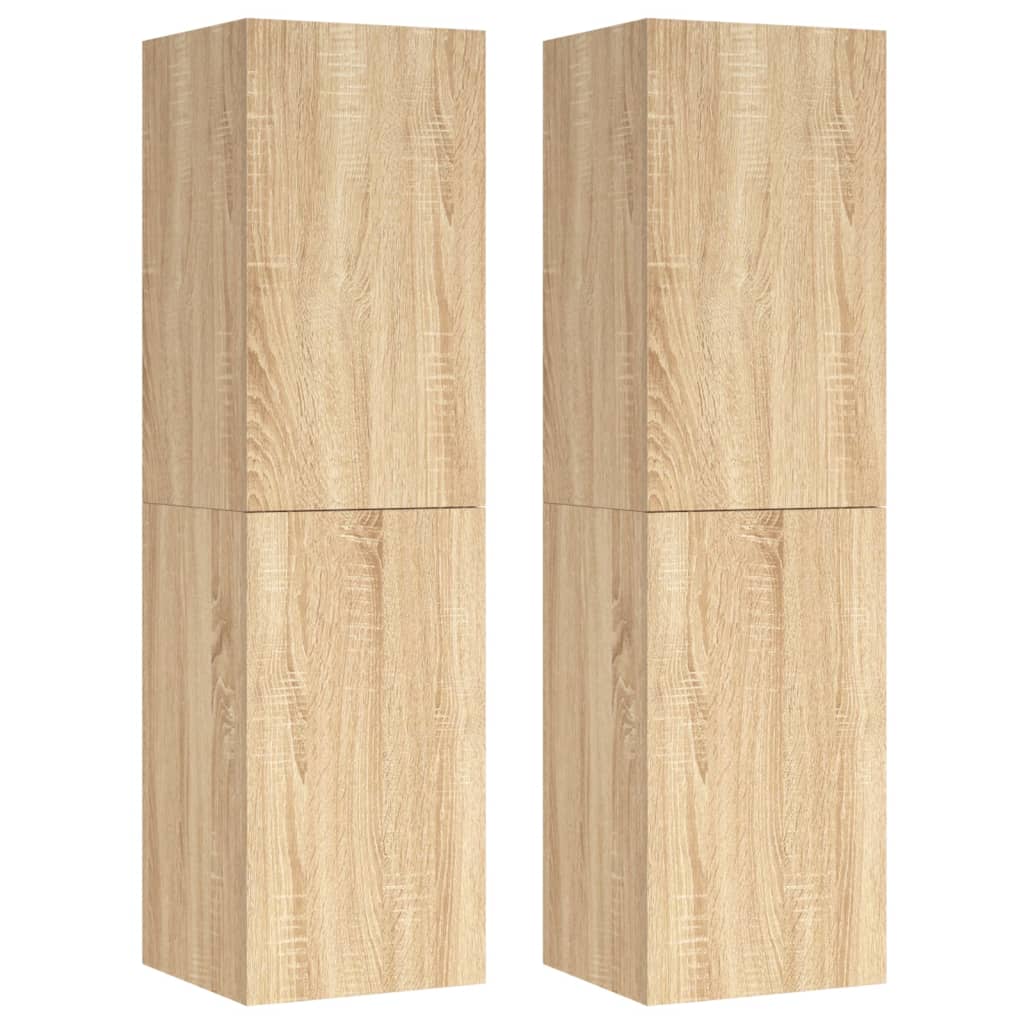 vidaXL TV Stands 2 pcs Sonoma Oak 12"x11.8"x43.3" Engineered Wood
