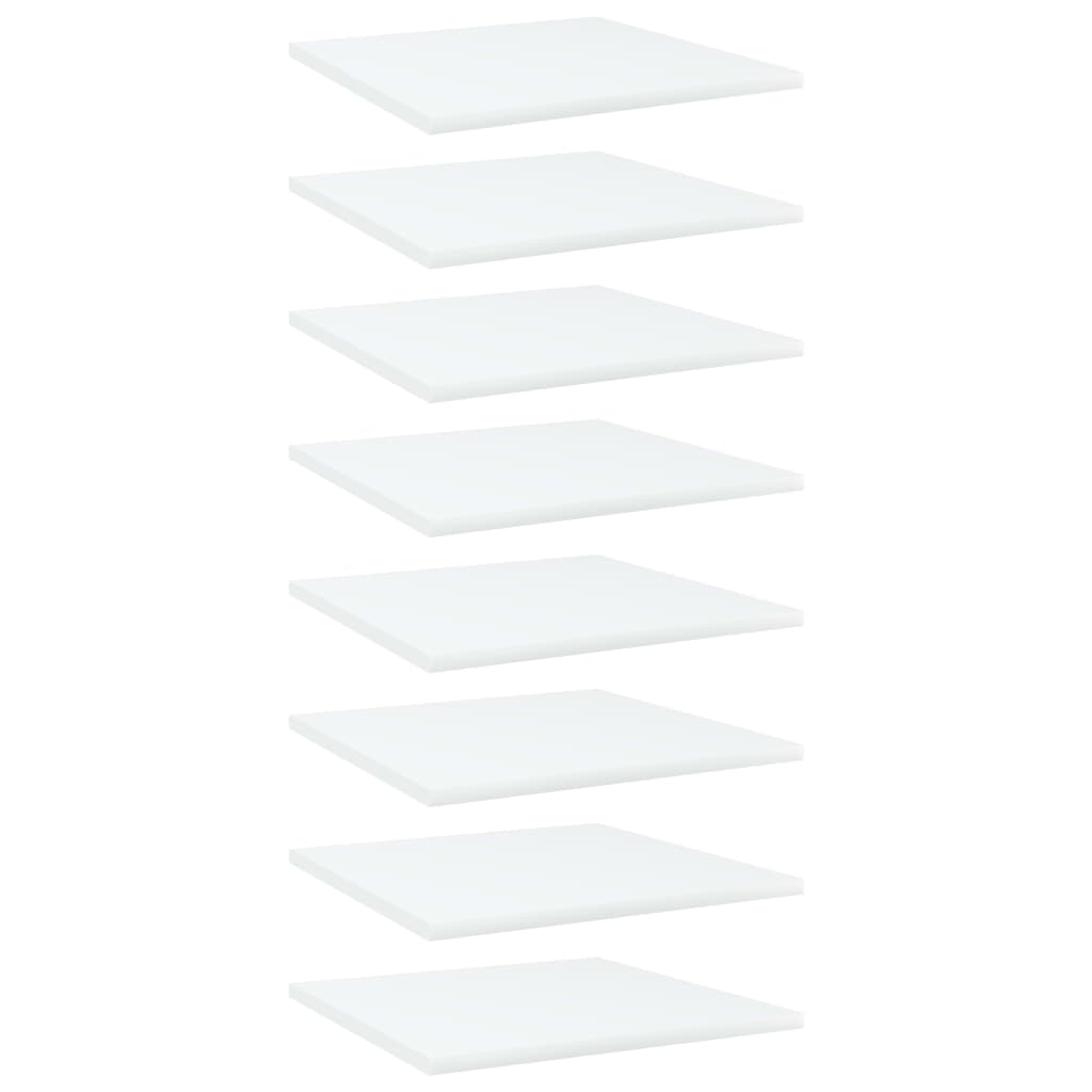 vidaXL Bookshelf Boards 8 pcs White 15.7"x15.7"x0.6" Engineered Wood