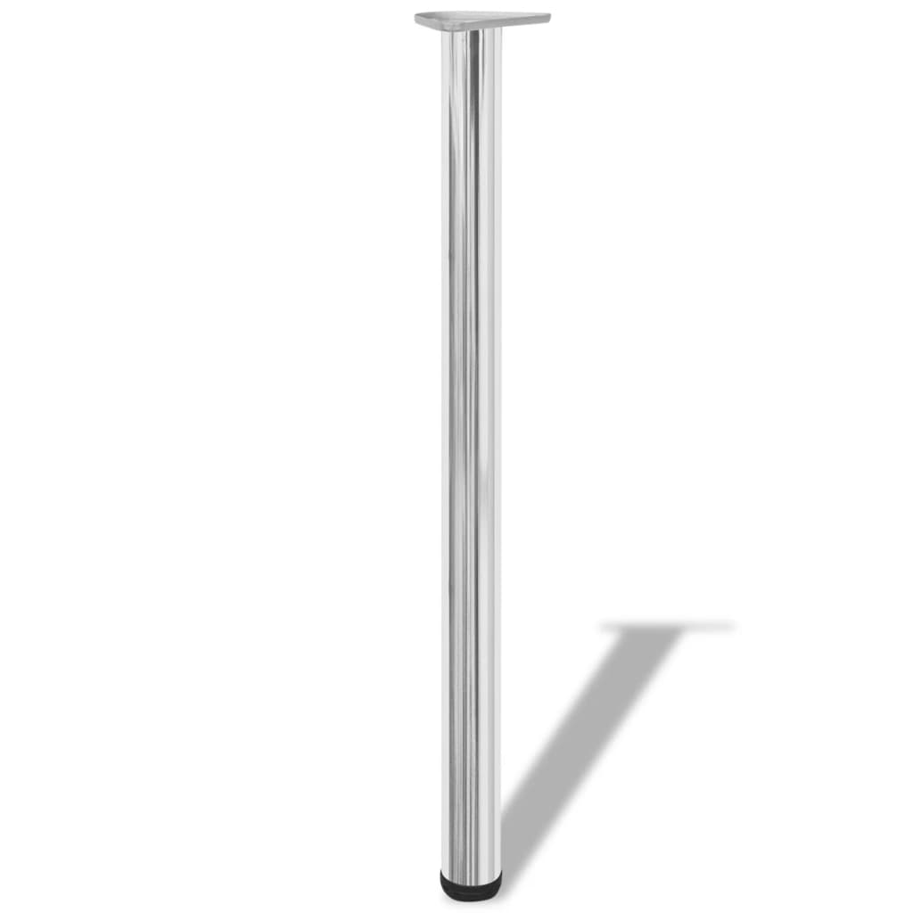 vidaXL 4 Height Adjustable Table Legs Chrome 34.3"