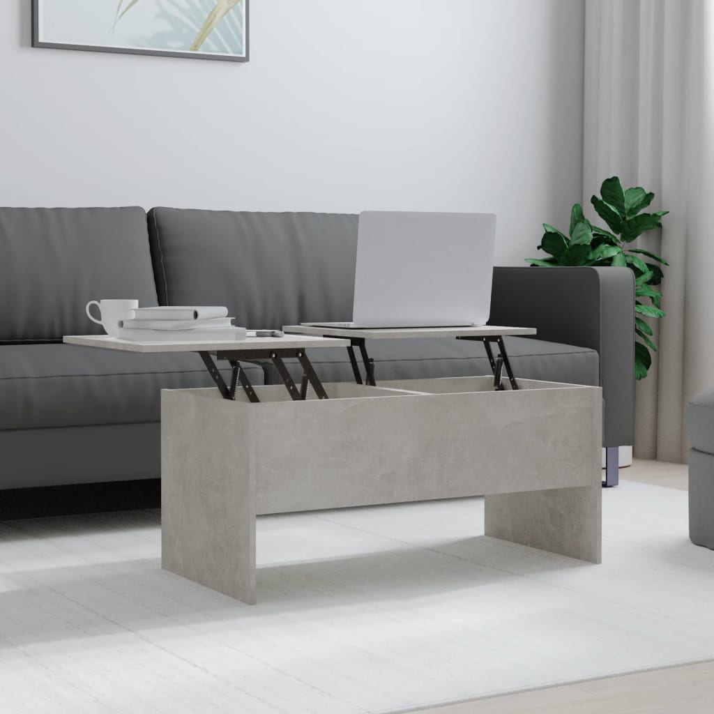 vidaXL Coffee Table Concrete Gray 40.2"x19.9"x18.3" Engineered Wood
