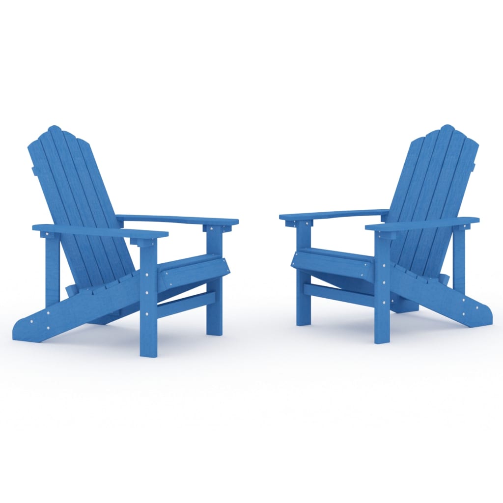 vidaXL Patio Adirondack Chairs 2 pcs HDPE Aqua Blue