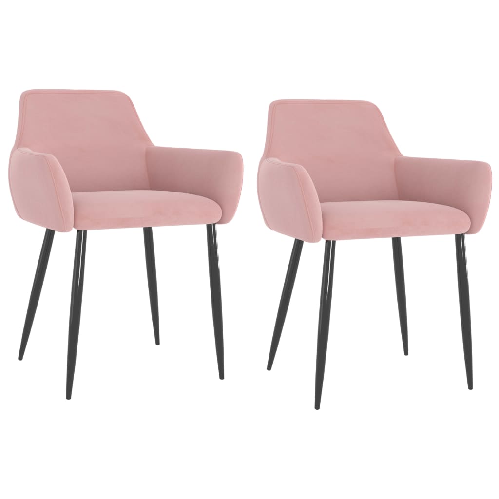 vidaXL Dining Chairs 2 pcs Pink Velvet