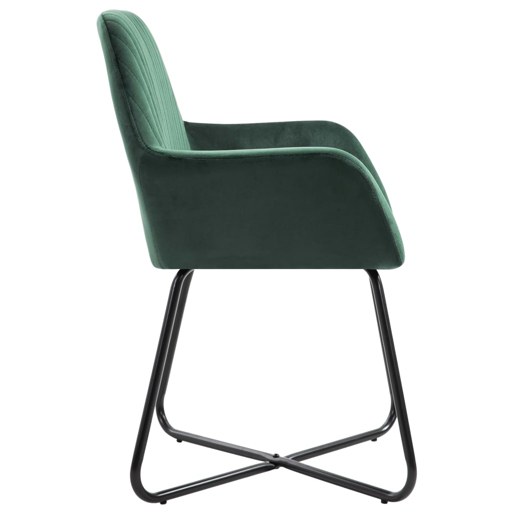 vidaXL Dining Chairs 2 pcs Green Velvet