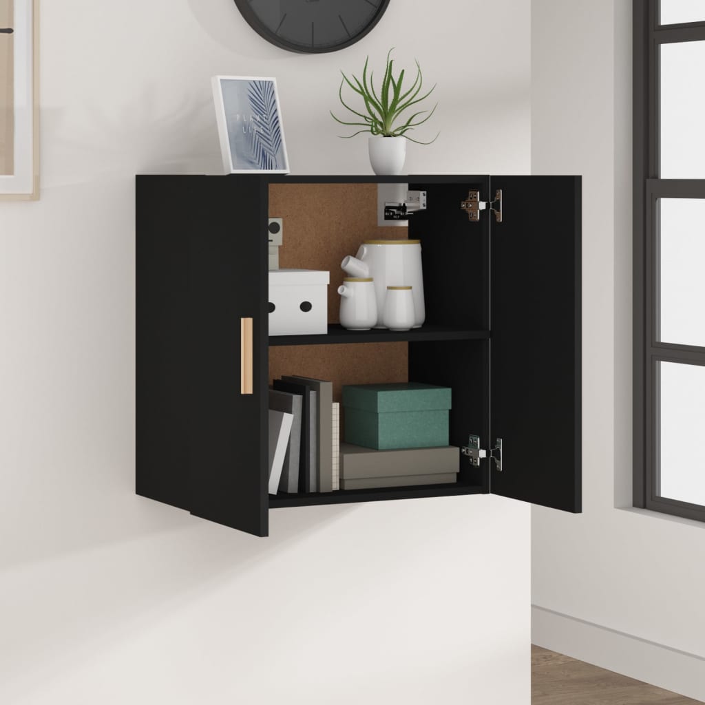 vidaXL Wall Cabinet Black 23.6"x11.8"x23.6" Engineered Wood
