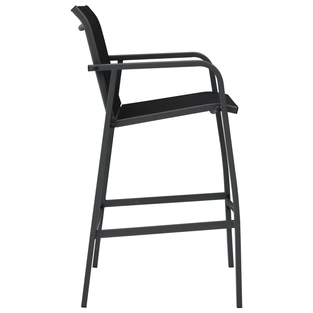 vidaXL Patio Bar Chairs 4 pcs Black Textilene