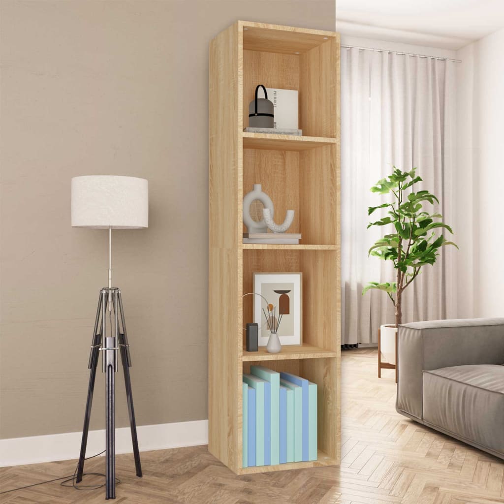 vidaXL Book Cabinet/TV Cabinet Sonoma Oak 14.2"x11.8"x56.3" Engineered Wood