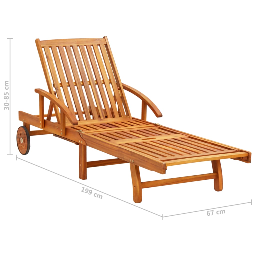 vidaXL Sun Loungers 2 pcs with Cushions Solid Wood Acacia