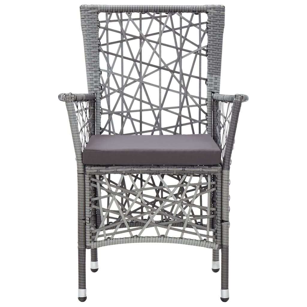 vidaXL 7 Piece Patio Dining Set Poly Rattan Gray