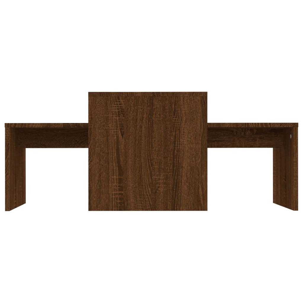 vidaXL Coffee Table Set Brown Oak 39.4"x18.9"x15.7" Engineered Wood