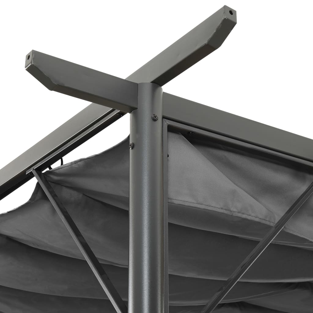 vidaXL Pergola with Retractable Roof Anthracite 9.8'x9.8' Steel 0.6 oz/ft²