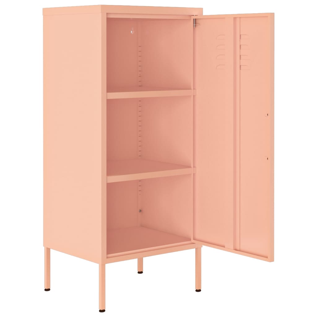 vidaXL Storage Cabinet Pink 16.7"x13.8"x40" Steel