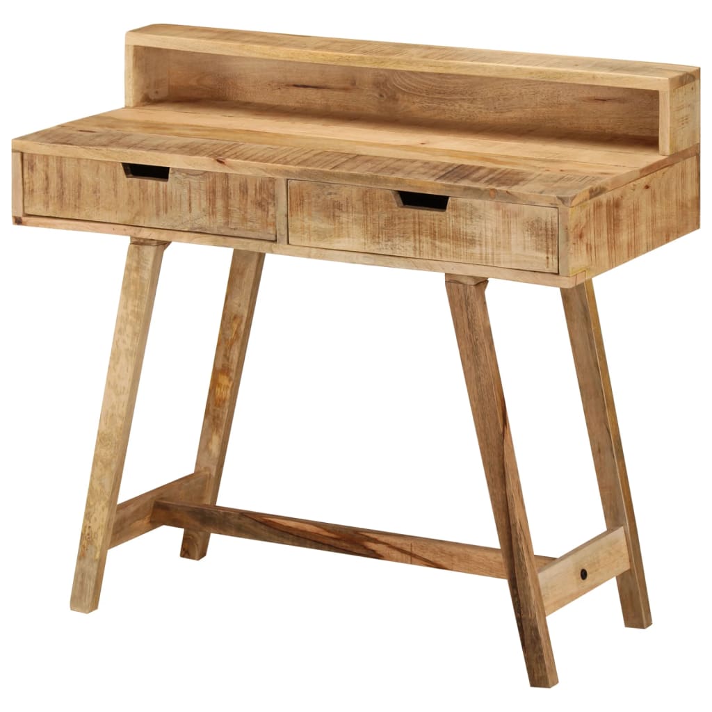 vidaXL Desk 39.4"x17.7"x35.4" Solid Rough Mango Wood