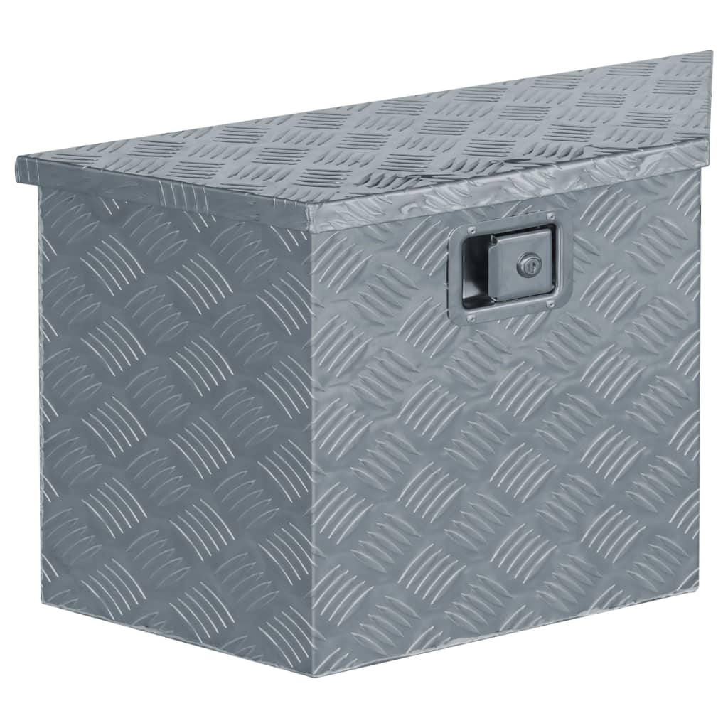 vidaXL Aluminum Box 27.6"x9.4"x16.5" Trapezoid Silver