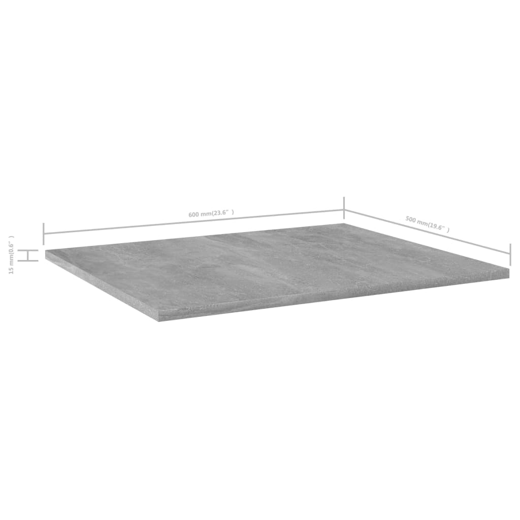 vidaXL Bookshelf Boards 4 pcs Concrete Gray 23.6"x19.7"x0.6" Engineered Wood