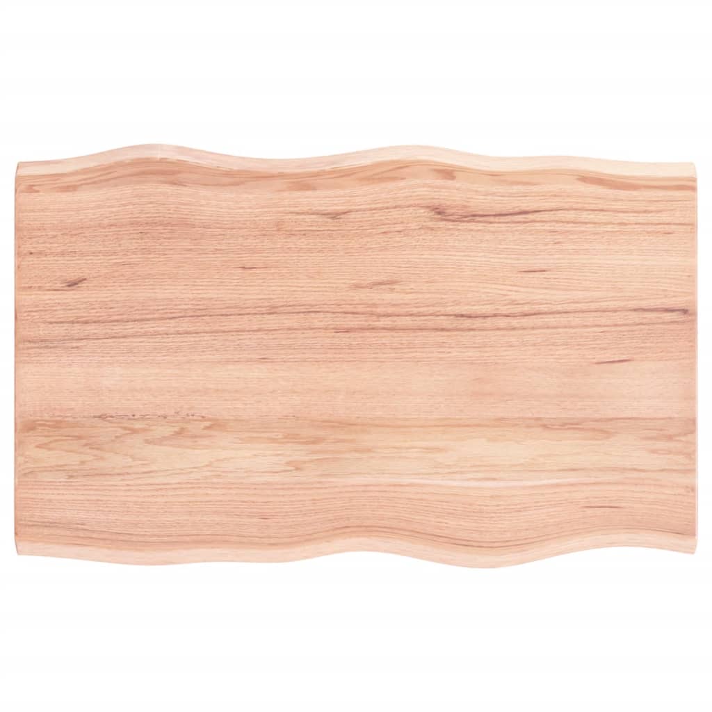 vidaXL Table Top Light Brown 31.5"x19.7"x0.8" Treated Solid Wood Oak Live Edge