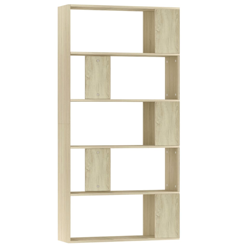 vidaXL Book Cabinet/Room Divider Sonoma Oak 31.5"x9.4"x62.6" Engineered Wood